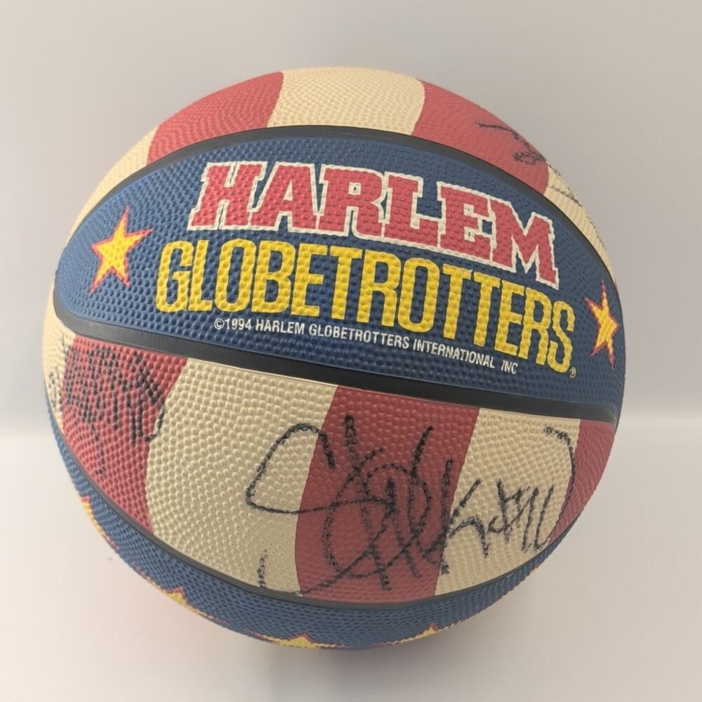 Signed Harlem Globetrotters Full Size Basketball Autographed Signatures 1994 Vtg